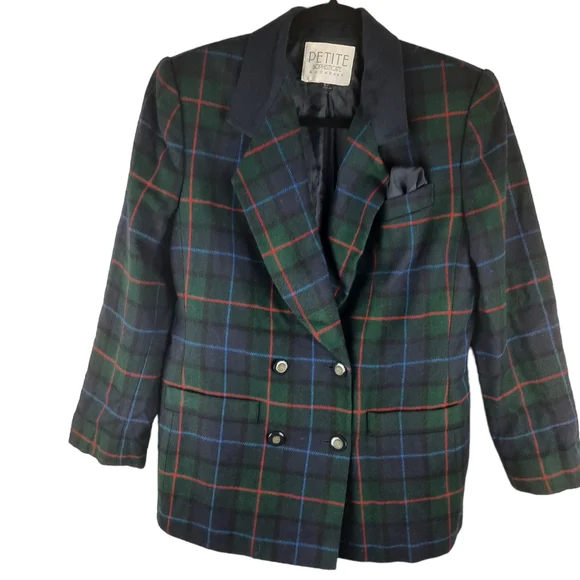 Vintage Sophisticate & Company Plaid Wool Blazer Jacket - Picture 4 of 14